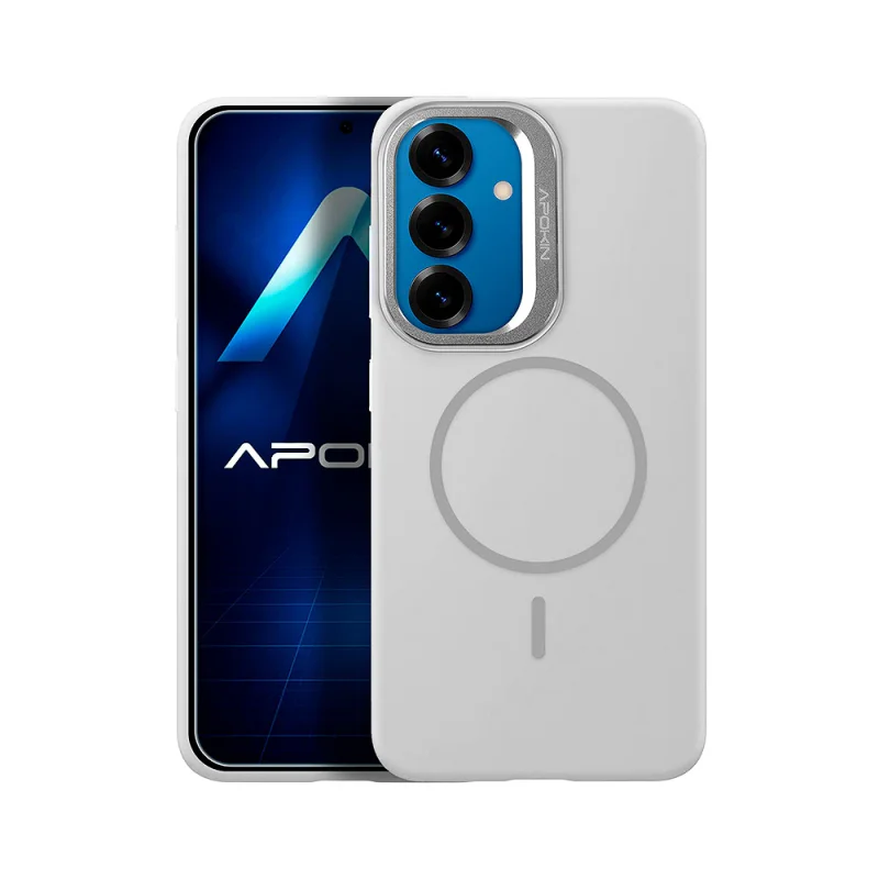 Capa Apokin para Samsung Galaxy A06 / A07 Silicone Premium com MagSafe Branco - Imagem 4
