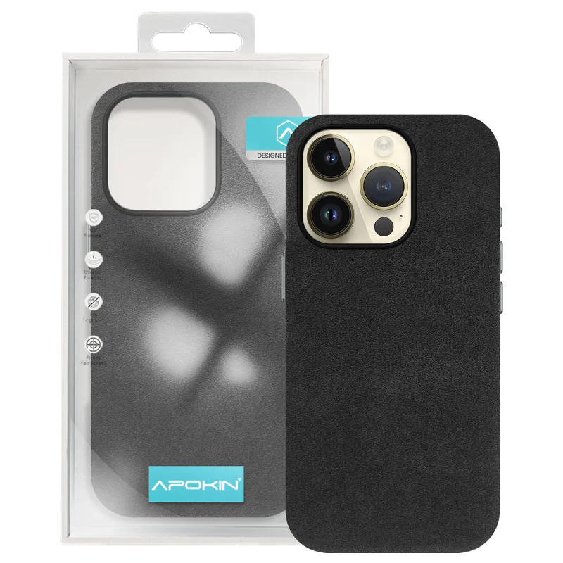 Capa Apokin para iPhone 14 Pro Max Efeito Pele Alcântara Variedade de cores - Imagem 6