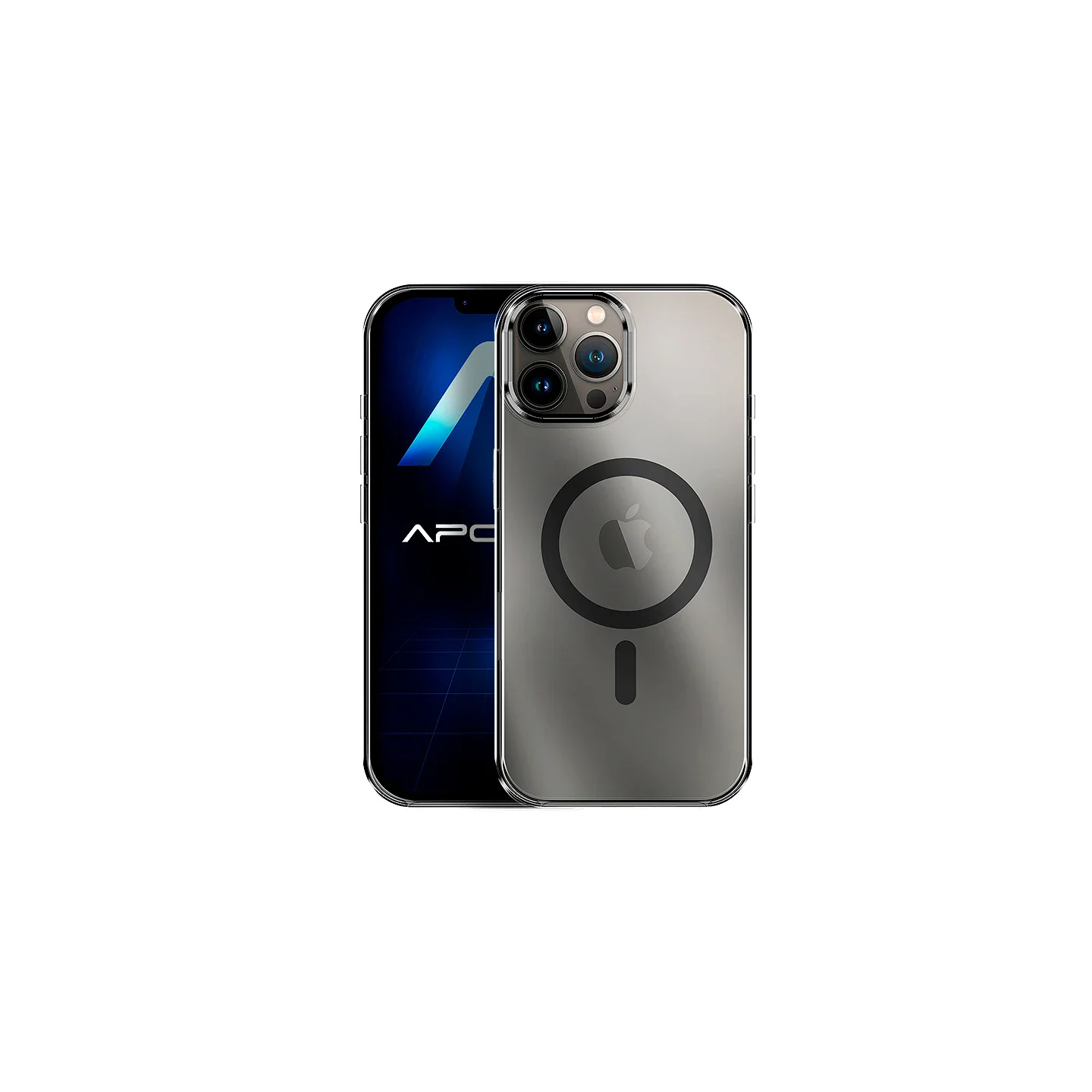 Capa Apokin Acrílica Transparente MagSafe para iPhone 13 Pro Max Preto - Imagem 1