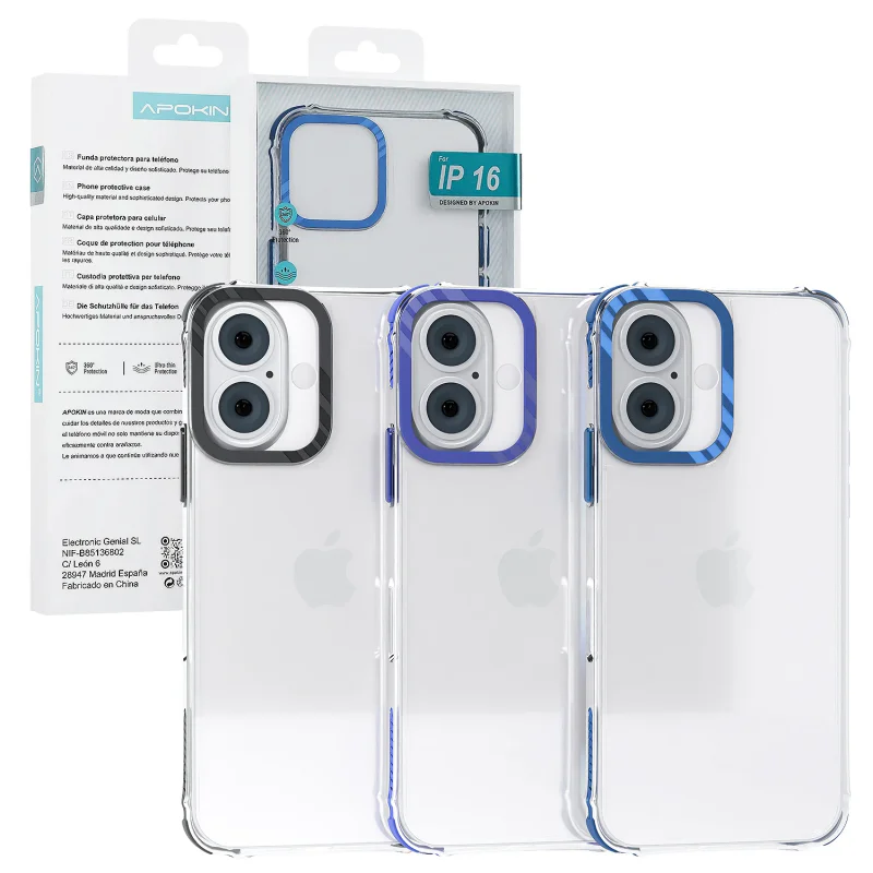 Capa Apokin Antichoques Pedra para iPhone 16 Lilás
