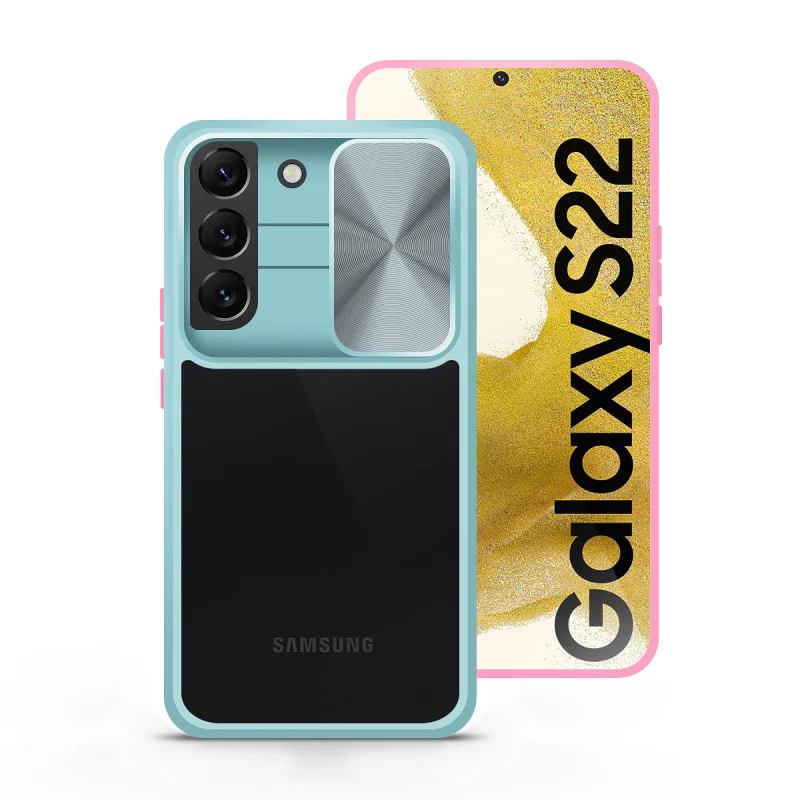 Capa de Gel Apokin Antichoque com Tampa Deslizante para Samsung Galaxy S22 Plus Azul Marinho - Imagem 2