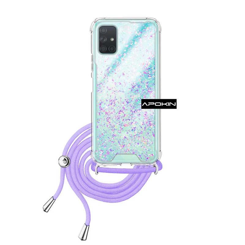 Capa Apokin para Samsung Galaxy A51 Gel Transparente com Cordão Variedade de cores - Imagem 2