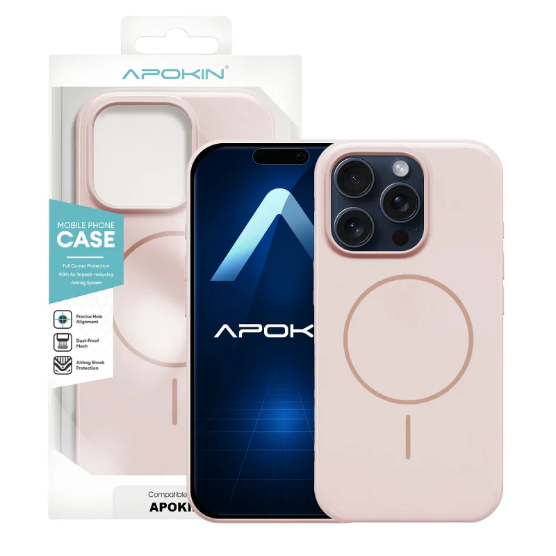 Capa Apokin em Silicone Premium para Apple iPhone 15 Pro com MagSafe Cor: Variedade de cores - Imagem 5