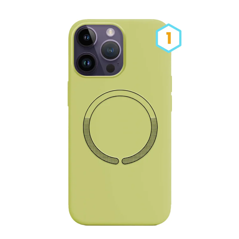 Capa de Silicone Líquido Apokin com MagSafe para iPhone 15 Pro Laranja 5 - Imagem 2