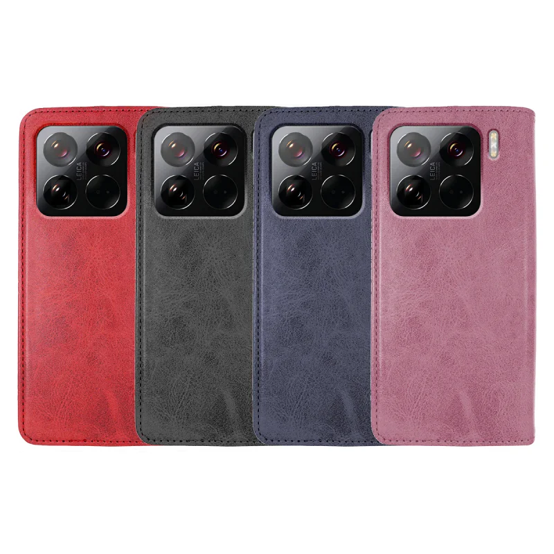 Capa Livro Apokin para Xiaomi 15 Pro em Pele Sintética com Porta-Cartões Preto