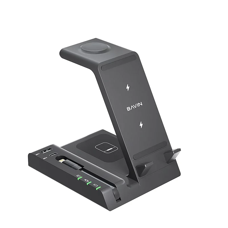 Base de Carregamento Sem Fios Apokin PC056 6 em 1 15 W Multidispositivo Preto - Imagem 2