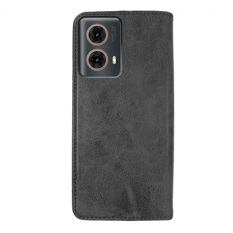 Capa com Tampa Apokin para Motorola Moto G85 e Edge 50 Fusion em Pele Sintética Preto - Imagem 4