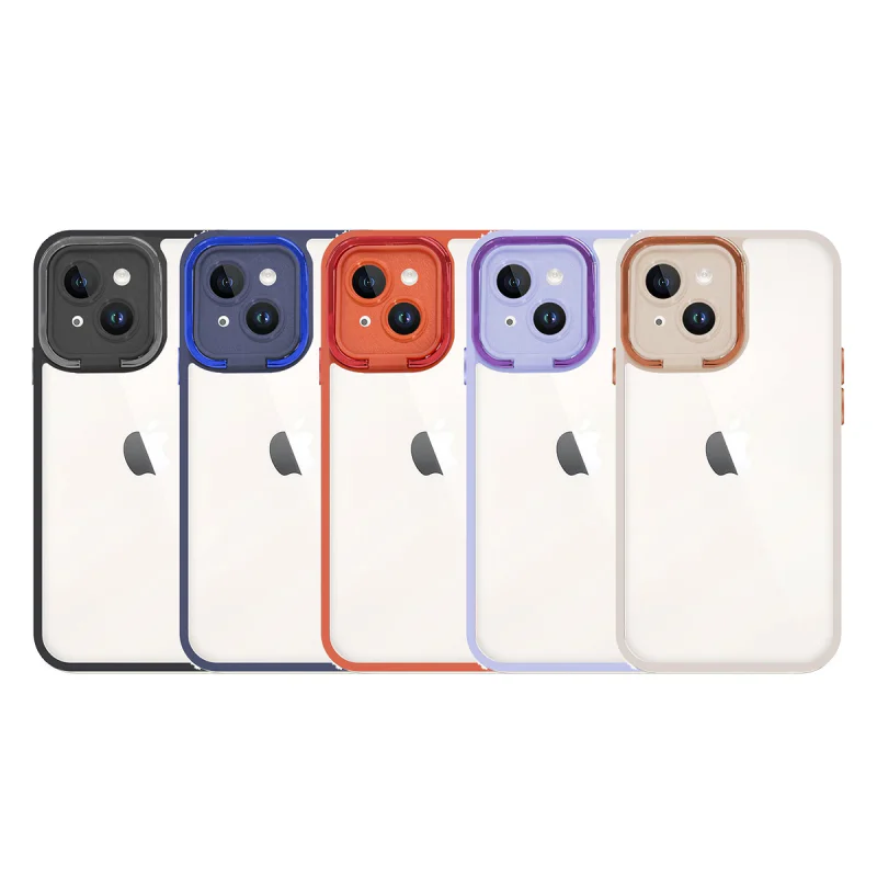 Capa Antichoque Apokin para iPhone 14 com Suporte e Bordo de Câmara em Alumínio Azul - Imagem 1