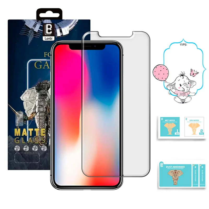 Película de Vidro Temperado Apokin 5D Antimanchas para iPhone X / XS / 11 Pro Preto