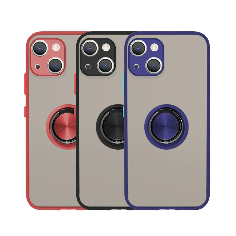 Capa Apokin para iPhone 13 e 14 6,1 polegadas Gel Efeito Fumado com Íman e Suporte Azul