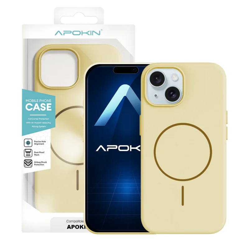 Capa Apokin Silicone Premium com MagSafe para iPhone 15 Variedade de cores - Imagem 6