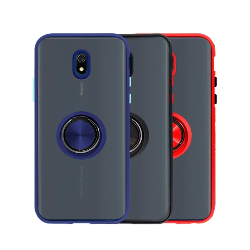 Capa Apokin para Xiaomi Redmi 8 em Gel Fumado com Suporte Preto - Imagem 1