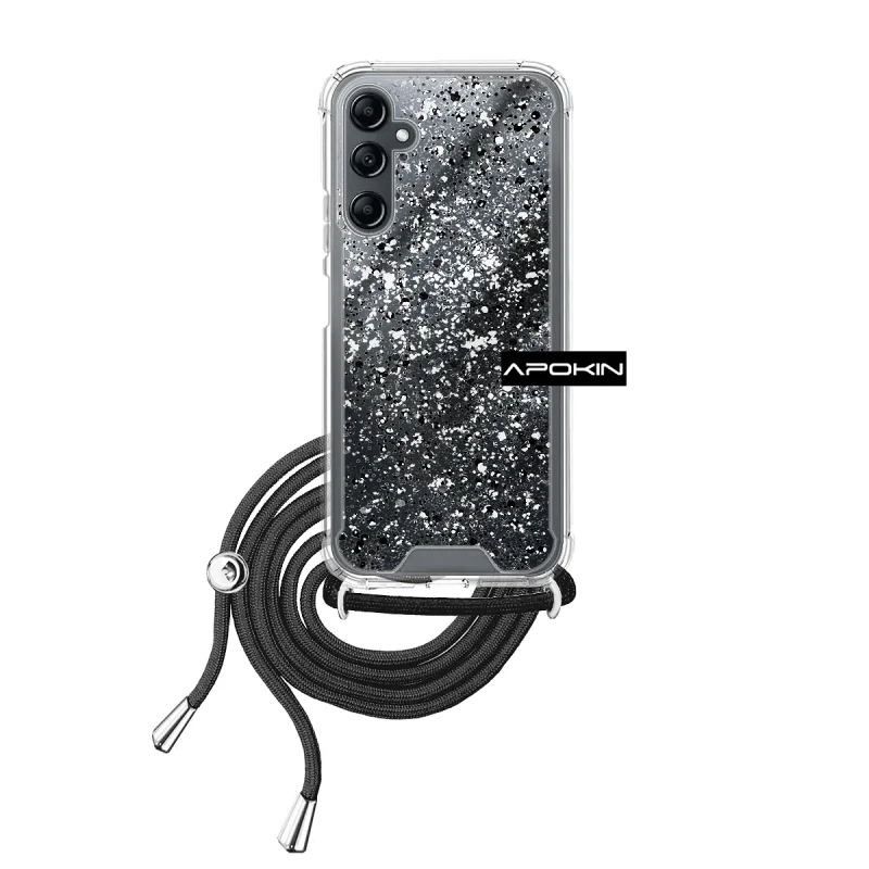Capa Apokin para Samsung Galaxy A14 5G em Gel Transparente com Cordão Lilás - Imagem 5