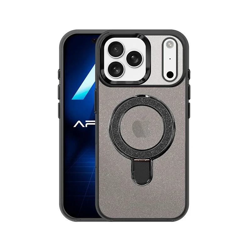 Capa Apokin com Purpurina e Anel MagSafe para iPhone 17 Pro Rosa - Imagem 3