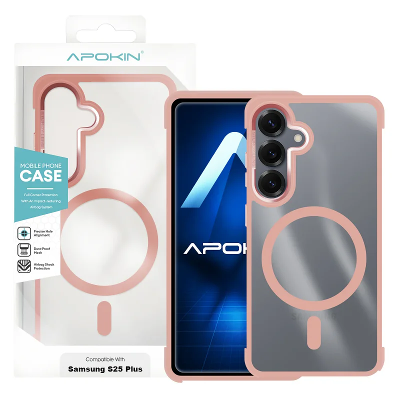 Capa Apokin Premium para Samsung Galaxy S25 Plus em Silicone com MagSafe Azul-Marinho - Imagem 4
