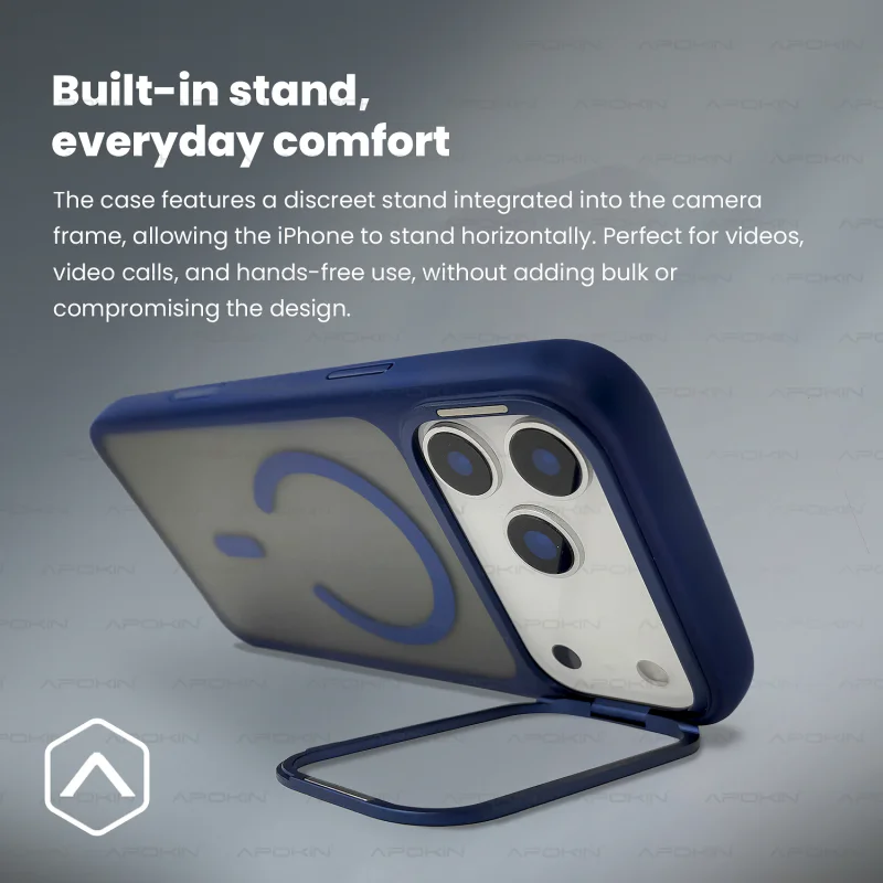 Capa Allmatch Smoked MagSafe com Suporte Apokin para iPhone 17 Pro Laranja - Imagem 4