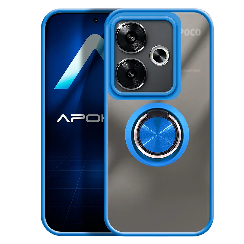 Capa de Gel Apokin com Suporte Fumado para Xiaomi Poco F6 Azul - Imagem 4