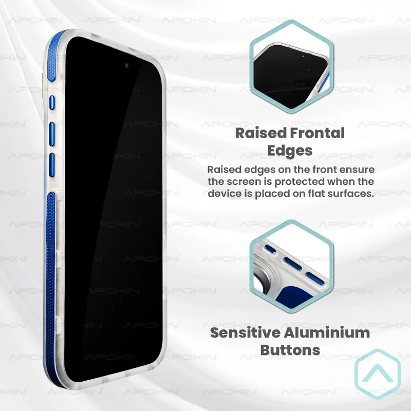 Capa Apokin para iPhone 17 Air Acrílica com MagSafe e Suporte Azul - Imagem 4