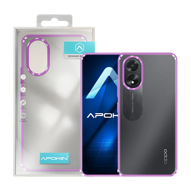 Capa Antichoque Apokin para Oppo A38 4G em Acrílico com Bordo Colorido Lilás - Imagem 4