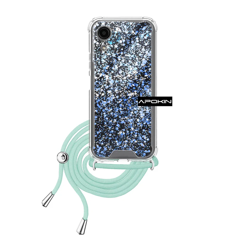 Capa de Gel Apokin para Samsung Galaxy A03 Core com Cordão Rosa - Imagem 4
