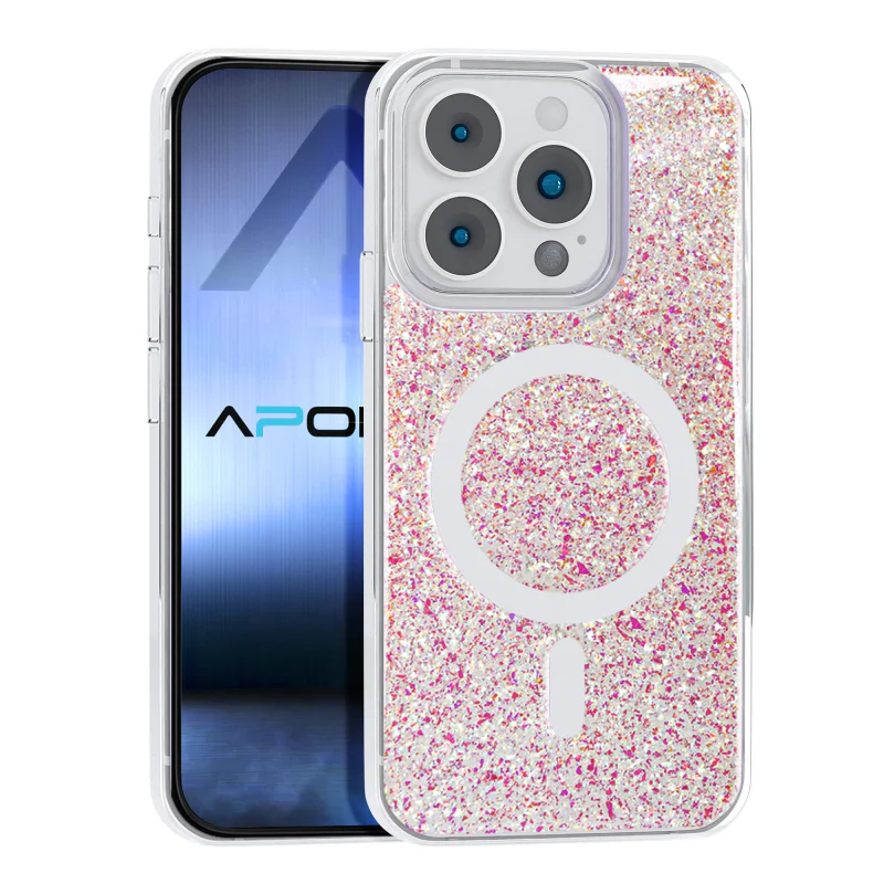 Capa Acrílica Apokin para iPhone 14 Pro com Purpurina e MagSafe 1 - Imagem 2