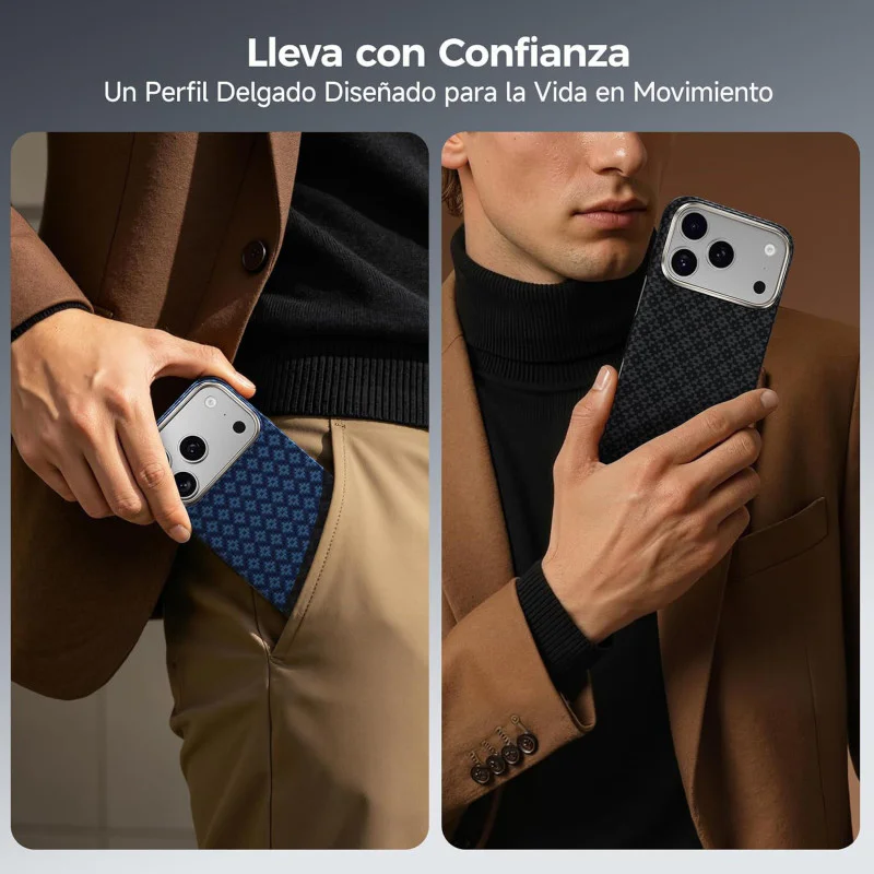 Capa Benks ArmorGrid Air C1 em Kevlar para iPhone 17 Pro Max e 18 Pro Max Azul - Imagem 6