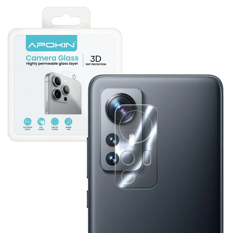 Protetor Apokin de Câmara Traseira em Vidro Temperado para Xiaomi 12 e 12X Transparente