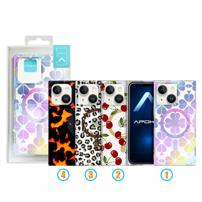 Capa Apokin para iPhone 15 Metalizada com Desenhos e MagSafe 1 - Imagem 1