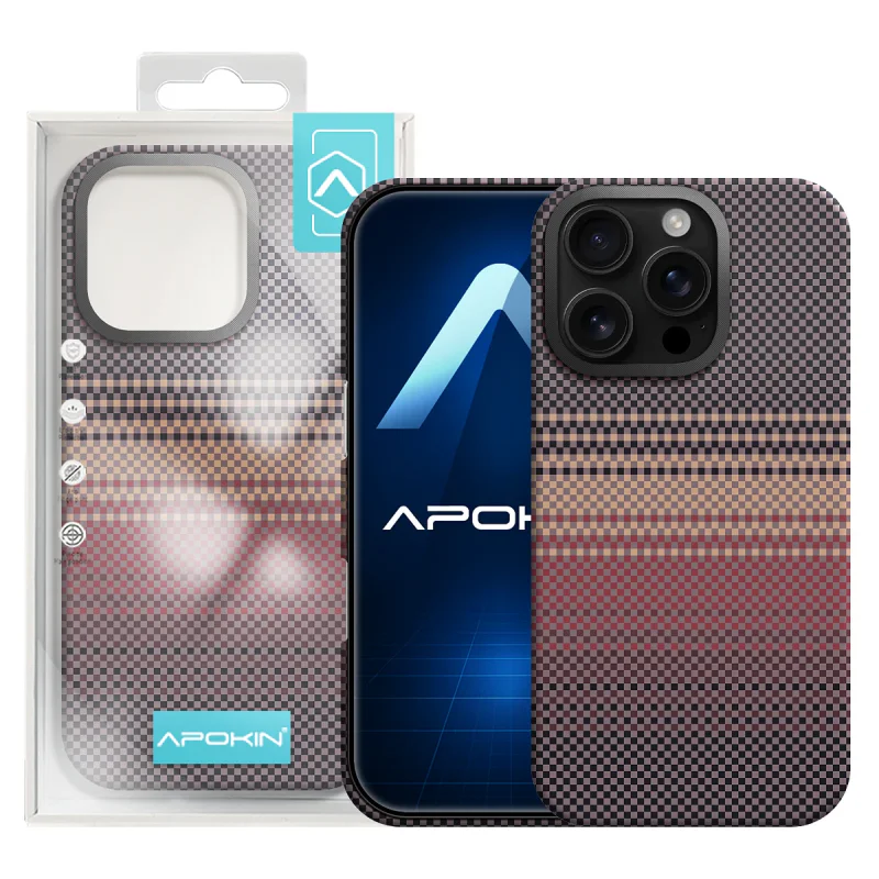 Capa Apokin para iPhone 16 Pro Max Fibra de Kevlar com MagSafe Azul - Imagem 2