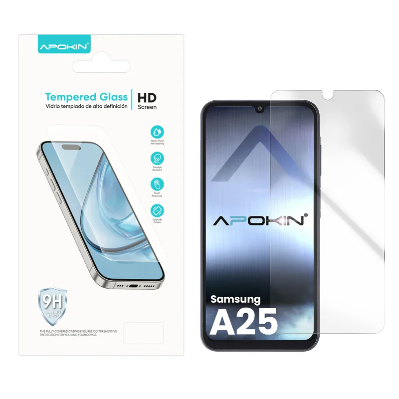 Protetor de Ecrã Apokin em Vidro Temperado para Samsung Galaxy A25 Transparente