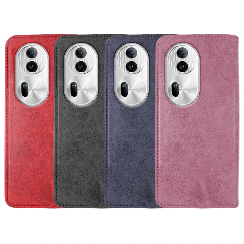 Capa Livro com Porta-Cartões Apokin para Oppo Reno 11 Pro em Pele Sintética Azul - Imagem 1