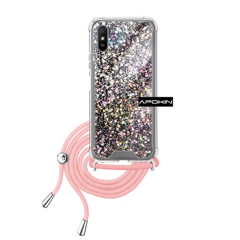 Capa de Gel Apokin para Xiaomi Redmi 9A Transparente com Cordão Variedade de Cores - Imagem 3