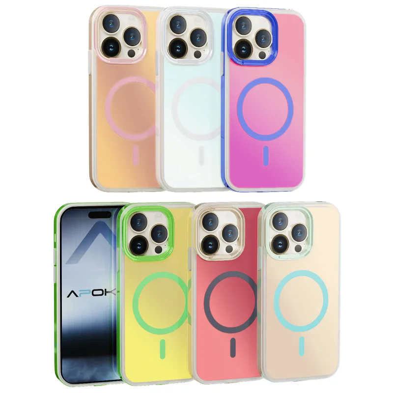 Capa Iridescente Camaleão Apokin com MagSafe para iPhone 12 Pro Max Prata - Imagem 1