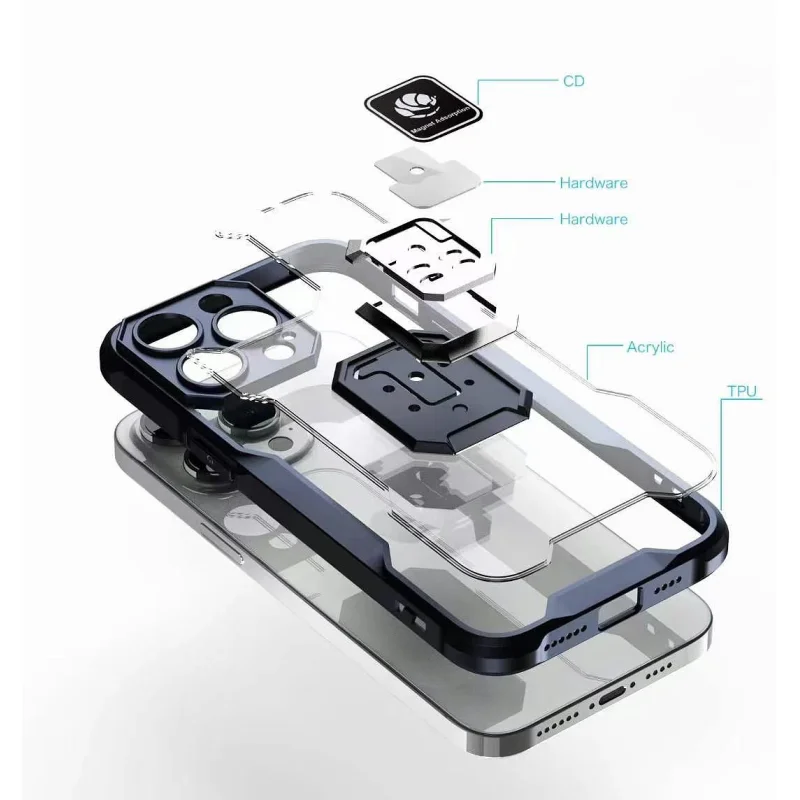 Capa Apokin para iPhone 14 Pro com Anel e Íman Preto - Imagem 5