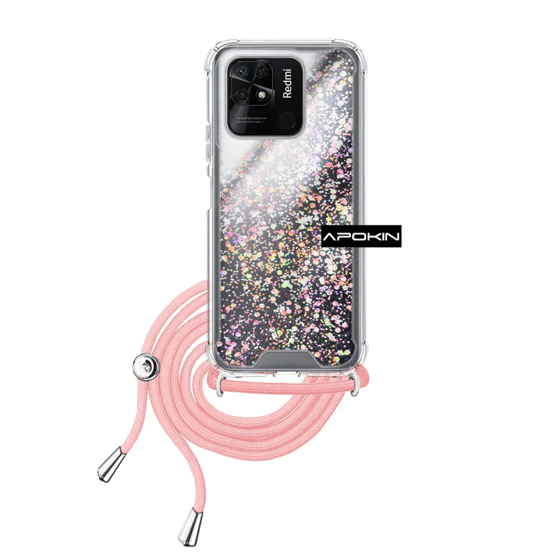 Capa Gel Apokin para Xiaomi Redmi 10C Transparente com Cordão Variedade de Cores - Imagem 3