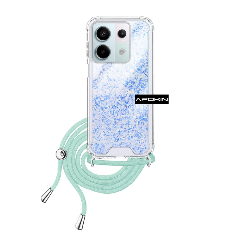Capa de Gel Apokin com Cordão para Xiaomi Redmi Note 13 Pro 5G Transparente Lilás - Imagem 4