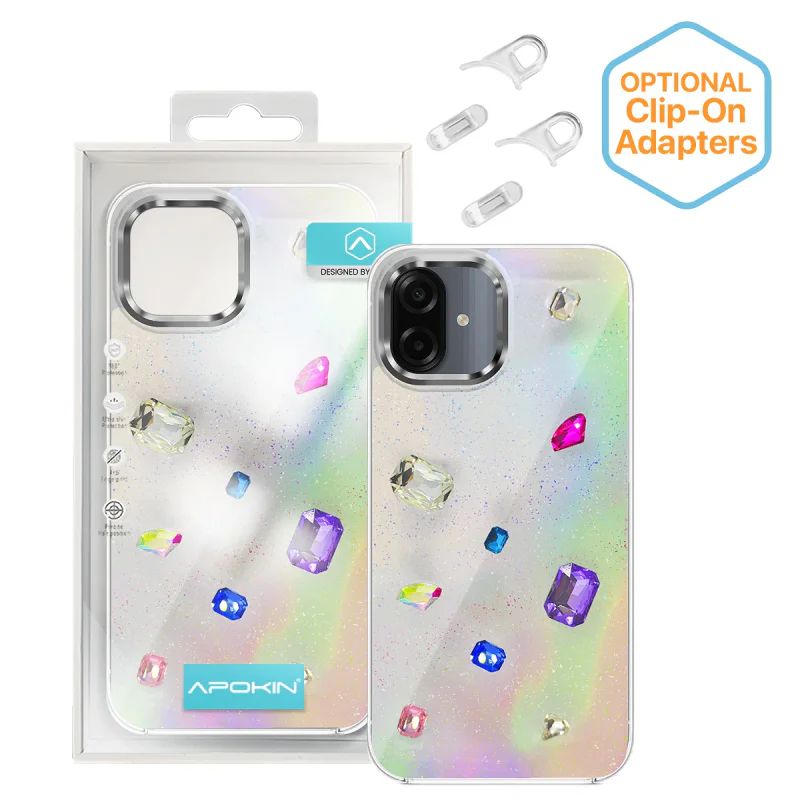 Capa Apokin para Samsung Galaxy A07 Acrílica Iridescente com Pedras - Imagem 1