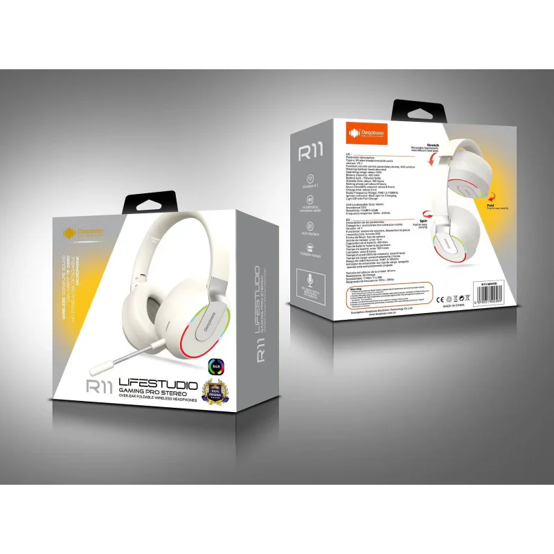 Auscultadores Sem Fios Apokin Deepbass R11 com Microfone Preto - Imagem 6