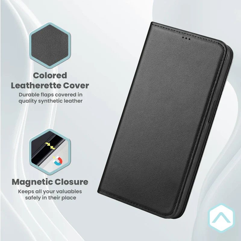 Capa Apokin Oppo A16 e A54s com Tampa em Pele Sintética Vermelho - Imagem 2