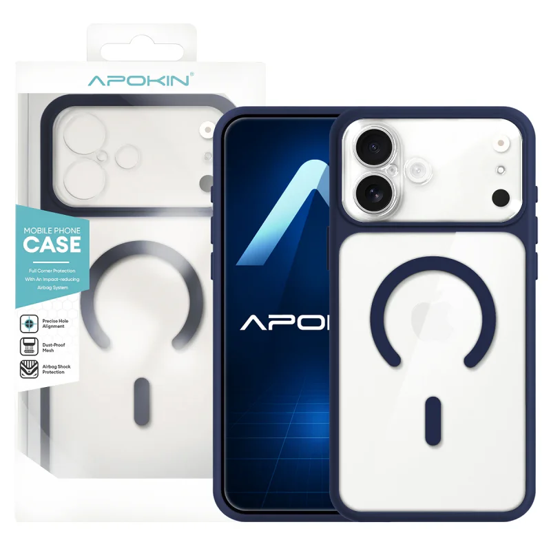 Capa Apokin para iPhone 16 Transparente MagSafe com Proteção Integral de Câmara Laranja - Imagem 5