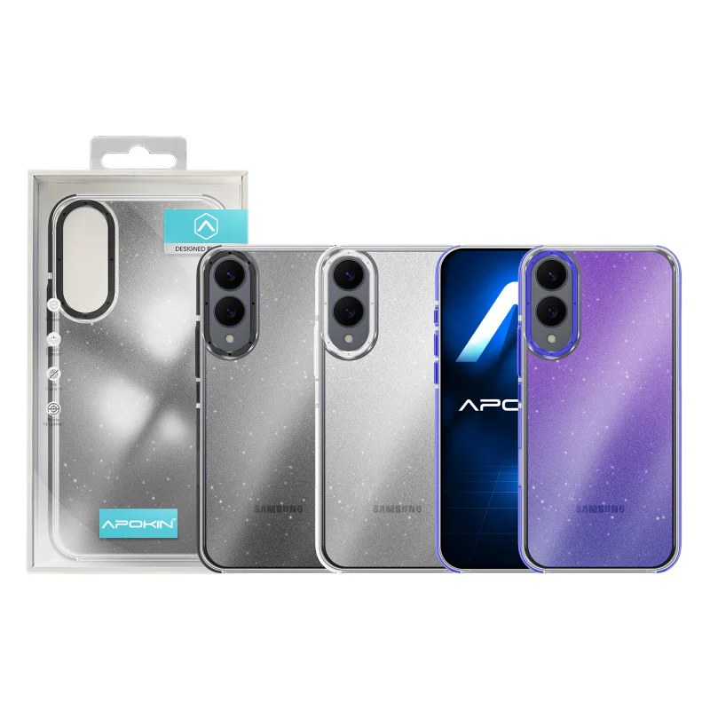 Capa Apokin para Samsung Galaxy S25 Purpurina com Rebordo Preto