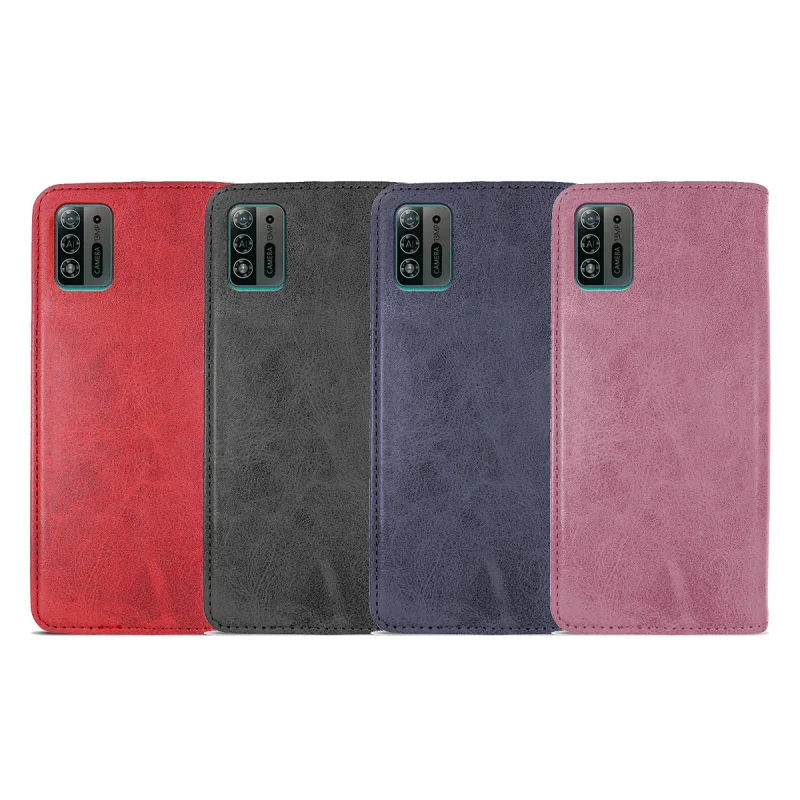 Capa Livro com Porta-Cartões Apokin para ZTE Blade A52 Lite em Pele Sintética Vermelho - Imagem 1