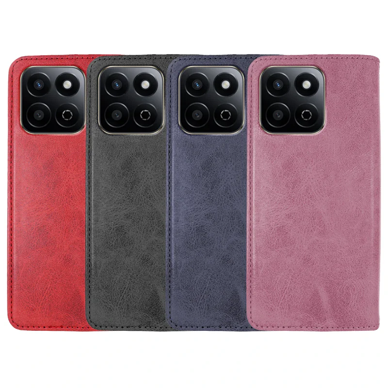 Capa com Tampa e Compartimento para Cartões Apokin Polipele para Honor 200 Smart Vermelho - Imagem 1