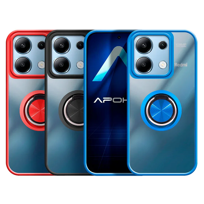 Capa de Gel Apokin para Xiaomi Redmi Note 13 4G com Suporte e Íman Fumada Vermelho