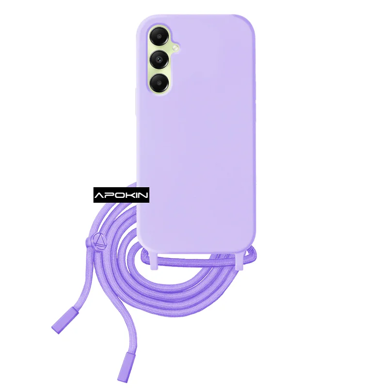 Capa Apokin para Samsung Galaxy A05s Suave com Cordão Rosa - Imagem 4