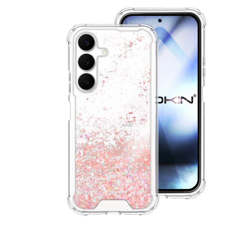 Capa Apokin para Samsung Galaxy S25 FE em Gel com Purpurina Lilás - Imagem 5