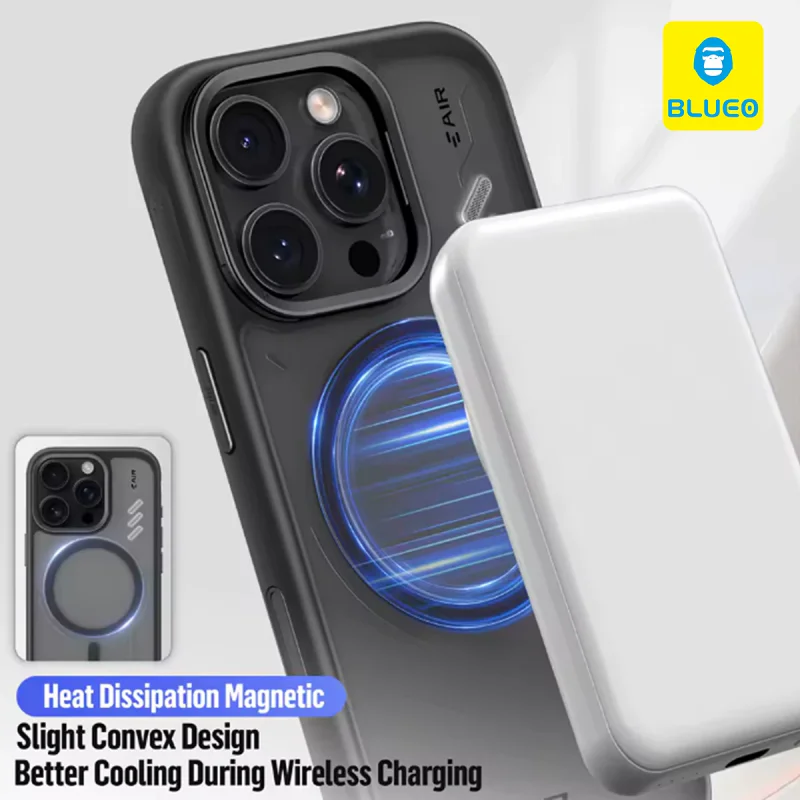Capa Apokin BLUEO para iPhone 16 Pro Magnética Mate com Suporte Branco - Imagem 6