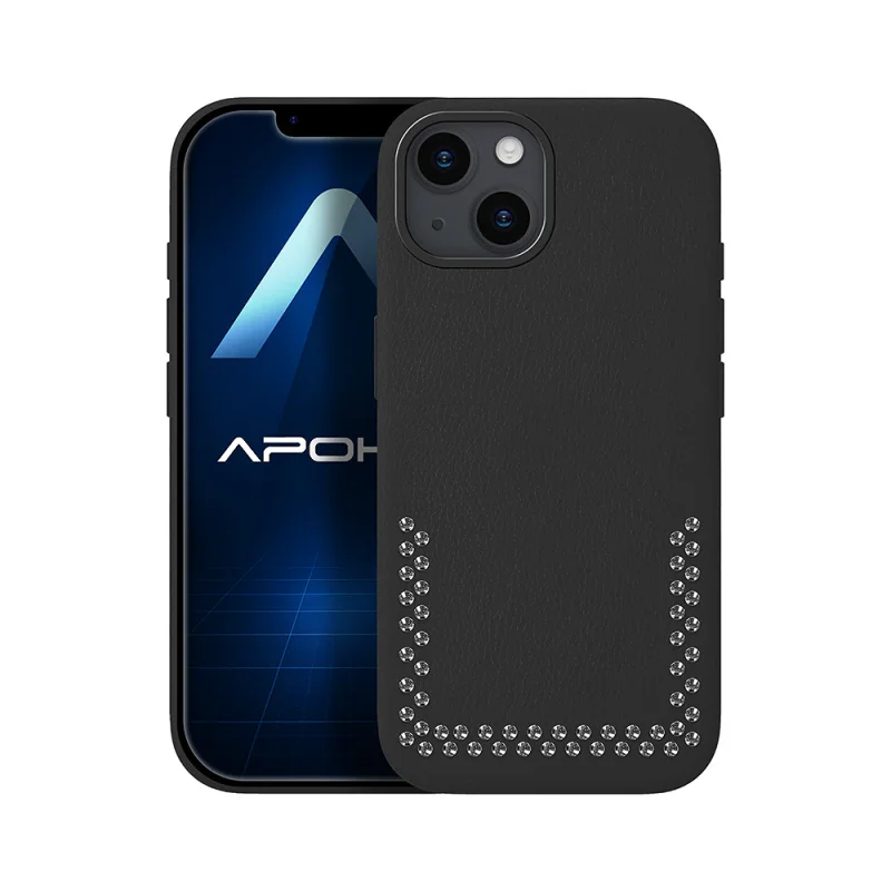 Capa Apokin para iPhone 13 e 14 Efeito Pele e Carbono Preto - Imagem 2