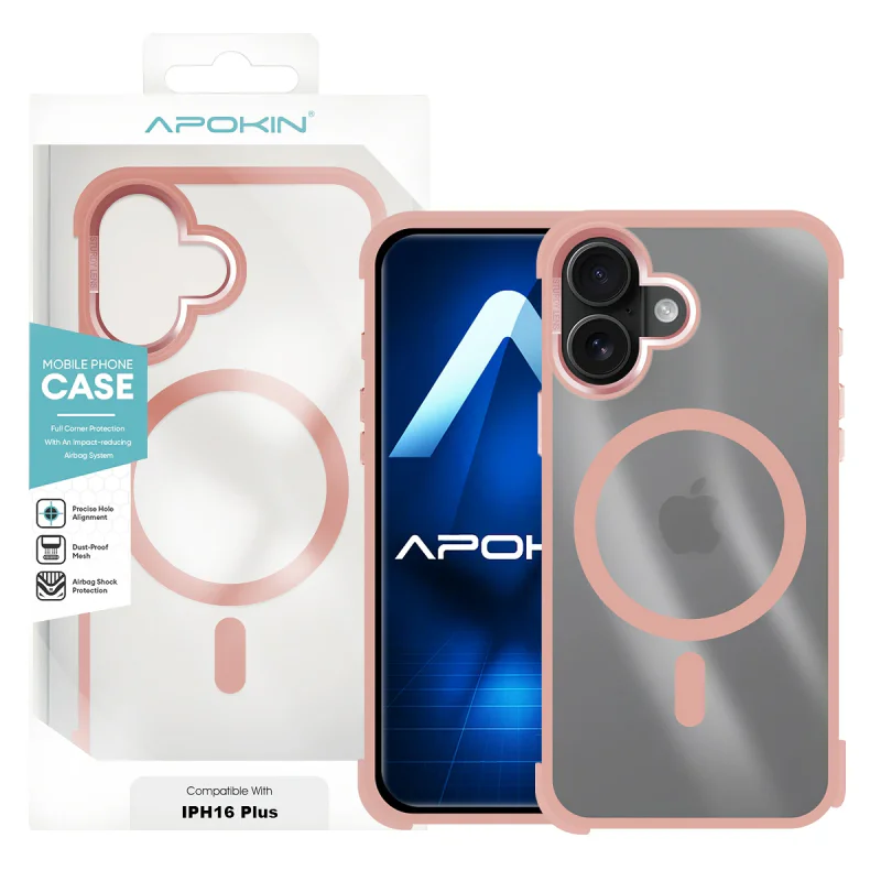 Capa de Silicone Apokin para iPhone 16 Plus com MagSafe Laranja - Imagem 4