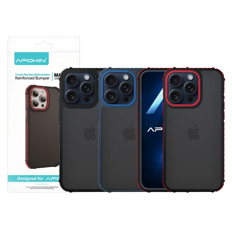 Capa Apokin Smoked Rock para iPhone 15 Pro Vermelho